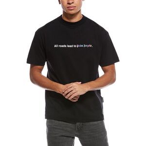 Palm Angels Mens  All Roads Classic T-Shirt, Black